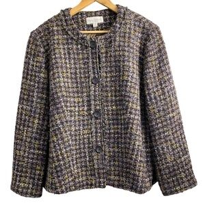 Proportion Multicolor Wool Blend Tweed Blazer